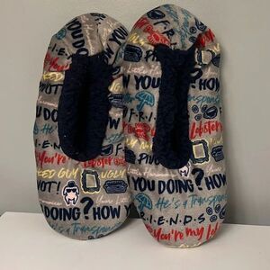 Friends Women's Multicolor Graphic Comfy Indoor Sock Slippers